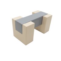 Moderner Tisch mit beige und grauer Oberfläche,...