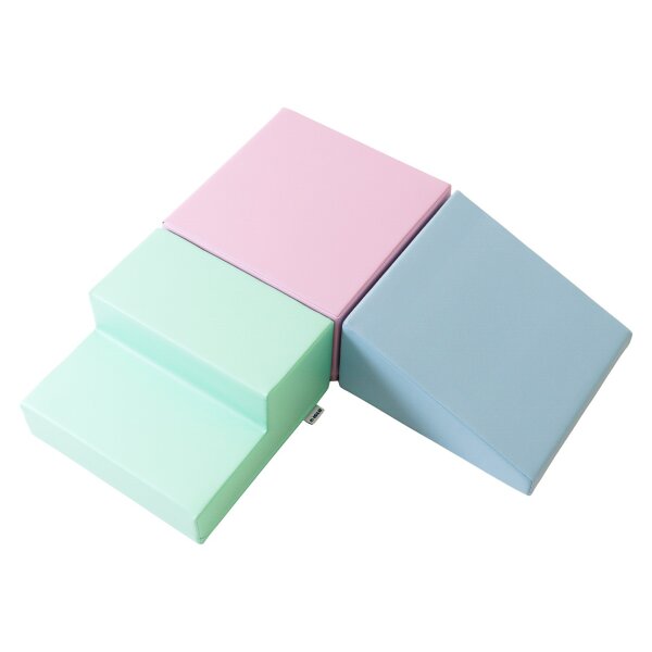 Bunte Schaumstoffbausteine in Pink, Grün und Blau für Kinder