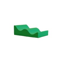 Grüne Schaumstoffunterlage mit wellenförmigem...