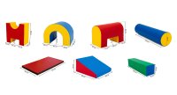 Bunte Schaumstoffspielzeuge in verschiedenen Formen und Größen für Kinder