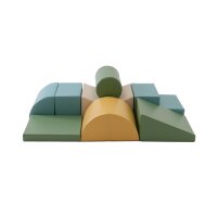 Bunte Schaumstoffbausteine in verschiedenen Formen und...