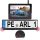 B-WARE - Lescars Solar-Funk-HD-Rückfahrkamera PA-720.slr - Kabellose Einparkhilfe mit Nummernschildhalter, Monitor & Abstandswarner