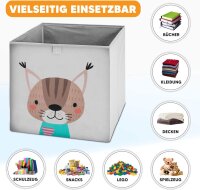 fenchi’s AUSTRIA Aufbewahrungsboxen 2er Set – 33x33x33 cm – Kallax kompatibel – stabile Faltboxen für Kinderzimmer (Bär & Katze)