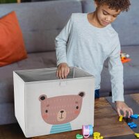 fenchi’s AUSTRIA Aufbewahrungsboxen 2er Set – 33x33x33 cm – Kallax kompatibel – stabile Faltboxen für Kinderzimmer (Bär & Katze)