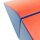 Bunte, gepolsterte Matten in Blau und Orange, rechteckige Form