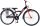 Fahrrad mit Handbremse, Rücktrittbremse und batteriebetriebenen Lichtern.