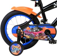 Volare Hot Wheels 14 Zoll Kinderfahrrad für Jungen - in Schwarz, Orange und Blau