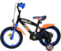 Volare Hot Wheels 14 Zoll Kinderfahrrad für Jungen - in Schwarz, Orange und Blau