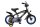 Schwarzes Kinderfahrrad mit Batman-Motiv und blauen Reifen