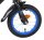 Schwarzes Fahrrad mit blauem Reifen und reflektierendem Element