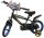 Schwarzes Kinderfahrrad mit Batman-Motiv und stabilen Trainingsträdern