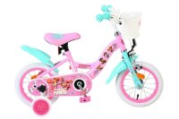 Rosa Kinderfahrrad mit weißem Korb Power Up...