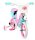 Kinderfahrrad in Pink und Blau mit Korb und buntem Design