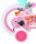 Kinderfahrrad mit pinken Reifen und niedlichem Motiv auf dem Rahmen