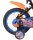 Buntes Kinderfahrrad mit blauem Reifen und auffälligem Design am Rahmen