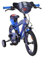 Kinderfahrrad in Blau mit Superman-Motiv und Stützrädern