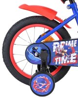 Buntes Kinderfahrrad mit rotem Schutzblech und...