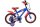 Kinderfahrrad in Blau und Rot mit sportlichem Design und Stützrädern
