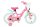 Rosa Kinderfahrrad mit Korb und bunten Motiven
