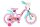 Kinderfahrrad in Pink mit bunten Aufklebern und Korb vorne