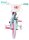 Kinderfahrrad in Türkis und Pink mit Korb und Stützrädern