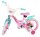 Rosa Kinderfahrrad mit Korb, Stützrädern und bunten Details