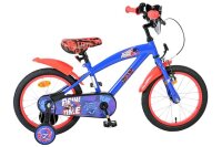 Blaues Kinderfahrrad mit roten Akzenten und...