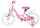 Rosa Kinderfahrrad mit Korb, weißen Reifen und bunten Details