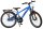 Blaues Kinderfahrrad mit Gepäckträger und robusten Reifen