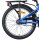 Blaues Fahrrad mit schwarzem Gepäckträger und stabiler Bereifung
