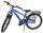 Blaues Mountainbike mit Gepäckträger und robusten Reifen