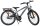 Mountainbike in Silber mit grünen Akzenten und Gepäckträger