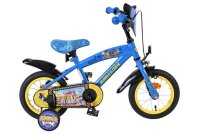 Blaues Kinderfahrrad mit gelben Reifen und Rubble &...
