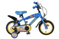 Blaues Kinderfahrrad mit gelben Reifen und Paw Patrol...