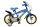 Blaues Kinderfahrrad mit gelben Reifen und Paw Patrol Motiven
