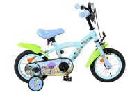 Kinderfahrrad in Blau und Grün mit bunten...