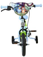 Kinderfahrrad mit buntem Design und stabilen Stützrädern