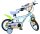 Kinderfahrrad in Blau mit buntem Design und Schutzblechen