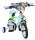 Kinderfahrrad in Blau und Grün mit Comic-Motiv und Stützrädern