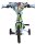 Kinderfahrrad in Grün und Blau mit buntem Lenkerdesign