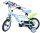 Kinderfahrrad in Blau mit buntem Design und Stützrädern