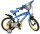 Blaues Kinderfahrrad mit gelben Reifen und Paw Patrol Design