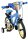 Blaues Kinderfahrrad mit stabilen Rädern und buntem Design