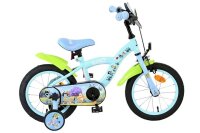 Kinderfahrrad in Blau und Grün mit buntem Design und...