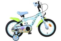 Kinderfahrrad in Blau mit bunten Charaktermotiven und...