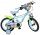 Kinderfahrrad in Blau mit grünen Akzenten und Stützrädern