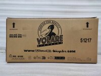 Kartonverpackung für ein Fahrrad mit Aufdruck und Handhabungshinweisen