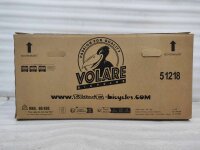 Kartonverpackung für ein Fahrrad, mit Logo und Gewichtshinweis