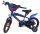 Buntes Kinderfahrrad in Blau mit Superman-Motiv und Stützrädern