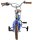 Blaues Kinderfahrrad mit braunen Griffen und Stützrädern
